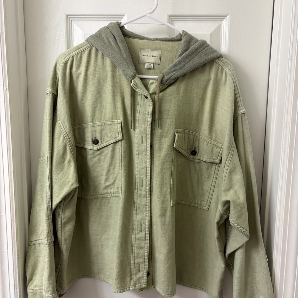 American Eagle Outfitters Green Hooded Jacket